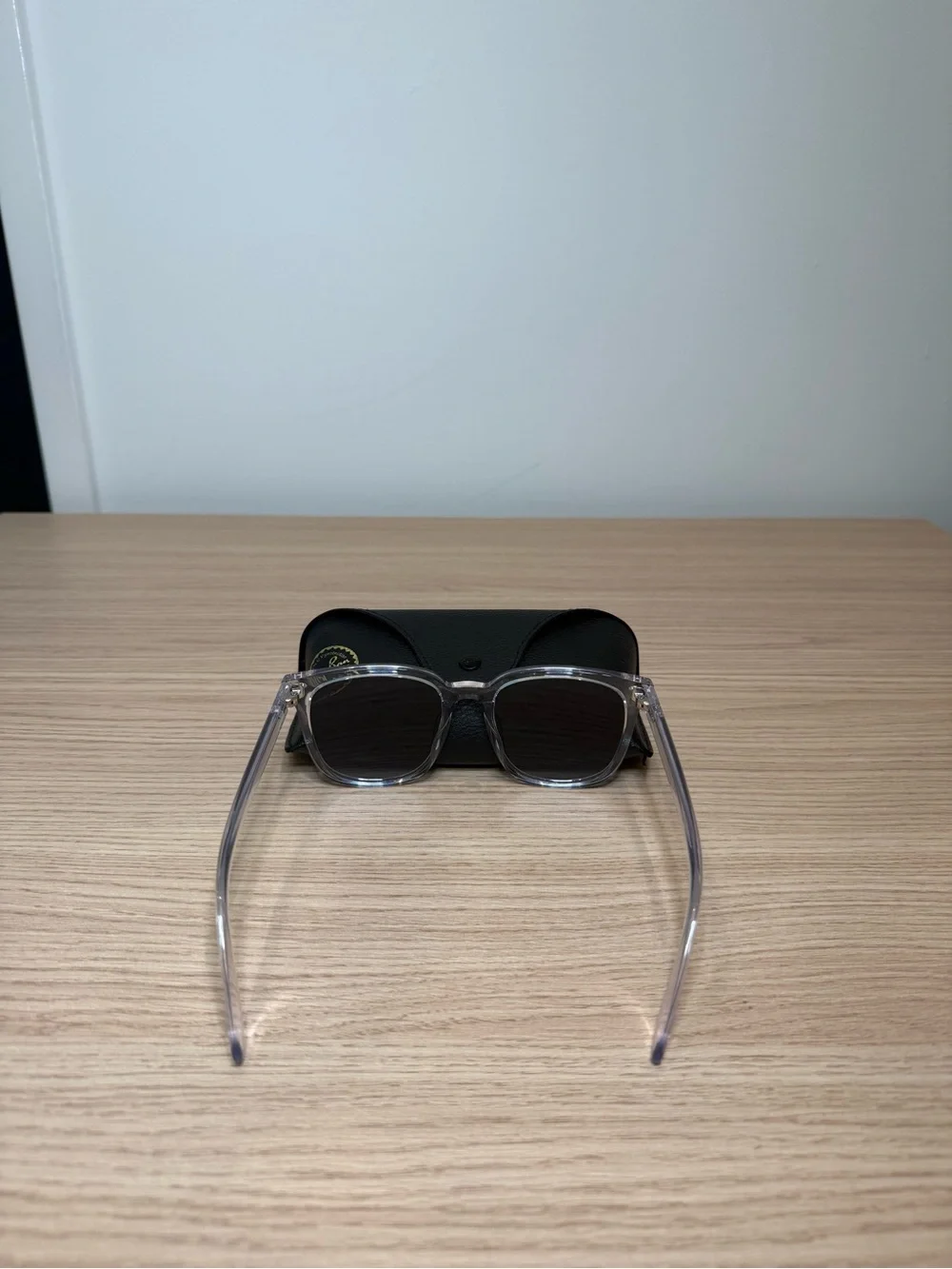 Ray-Ban Clear Frame Sunglasses with Gradient Smoke Lenses - Transparent & Gray